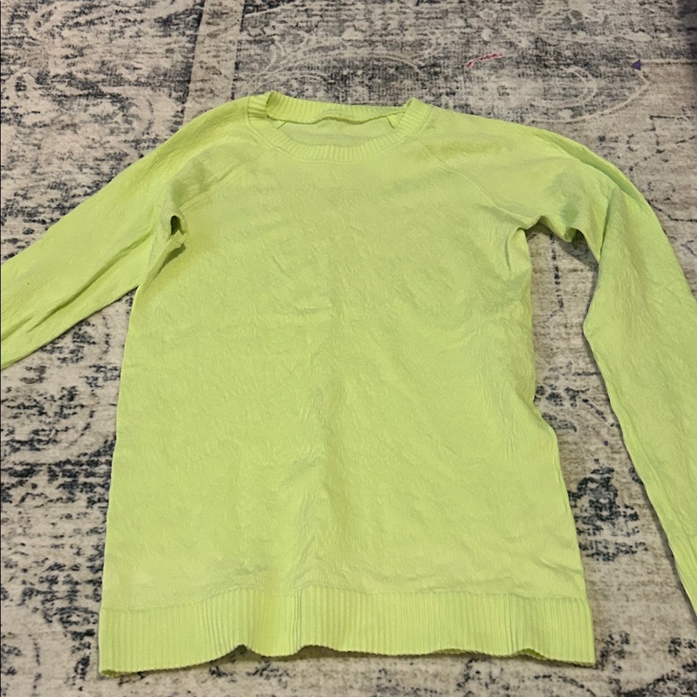 lululemon athletica Light Green Crew Neck Sweater